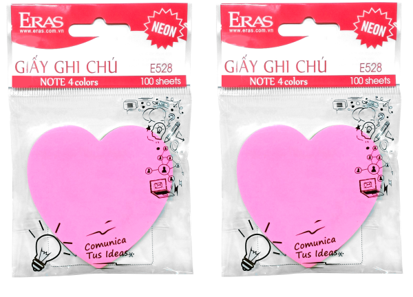 Giấy nhớ 4 màu hình trái tim E528